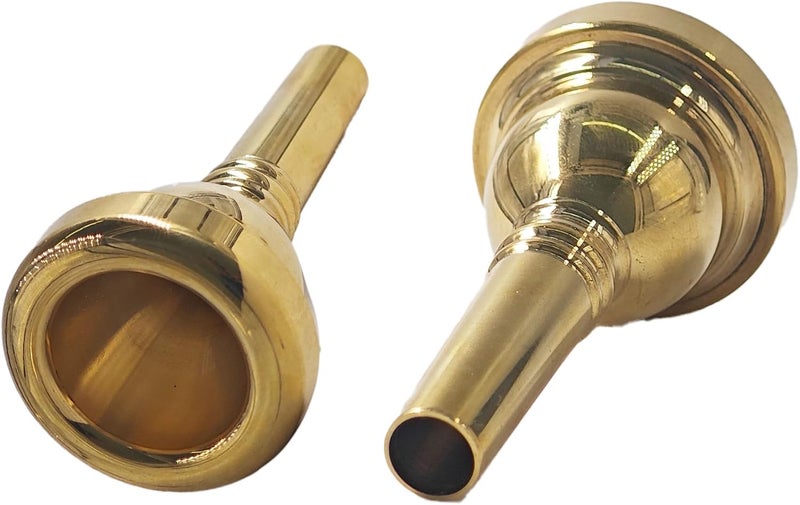AUXBC 12C Gold Plated Trombone Mouthpiece, Baritone and Euphonium Mouthpiece, Ideal for Students, Beginner and Professionals - Image 3